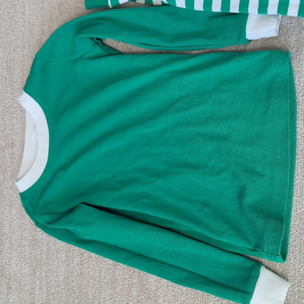 Green Striped Kids Pajamas - Picture 2 of 7